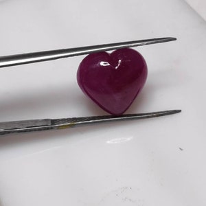 Natural Ruby heart Shape Cabochon Stone Ruby heart 11mm Size for Ring pendant and jewelry Heart Ruby weighing  5 Carat