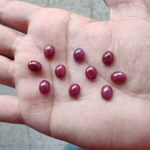 Rubí natural raro, cabujón ovalado, piedra preciosa. Cabujón de rubí de 10 × 8 mm para anillos, pendientes y joyería. Rubí rosa, rubí de 4 quilates, ideal para regalar.
