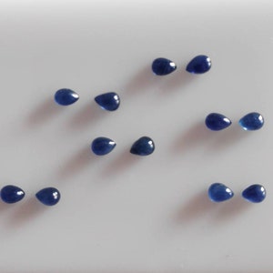 Natural blue Sapphire pear shape cabochon, Sapphire pear cabochon, 4×3mm Size pear, Sapphire Ring, Earrings, Jewelry Setting, pendant sapphi