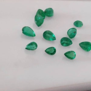 Natural Emerald pear shape AAA quality faceted Cutstone Emerald Cut teardrop 4×3mm 5×3mm and 6×4mm Sizes For Rings Earrings and jewelry