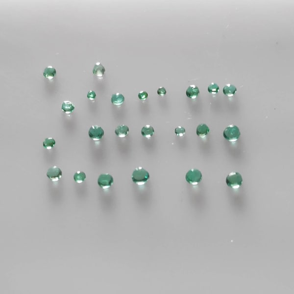 Natural Columbian Emerald Round Shape Cabochon Stone Emerald Round 1.2mm to 1.5mm Size for Ring Setting Jewelry and pendants