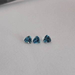 Natural Santa Maria Aquamarine Trillion Shape Faceted Cut Stone 3mm 4mm 5mm 6mm Sizes for Rings Earrings and Jewellery and Collections