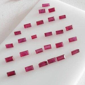 Natural Burma Ruby Baguette Shape 4×2mm and 5×2.5mm Size red Ruby Baguettes for rings Earrings Jewellery and Gifts Jewelry