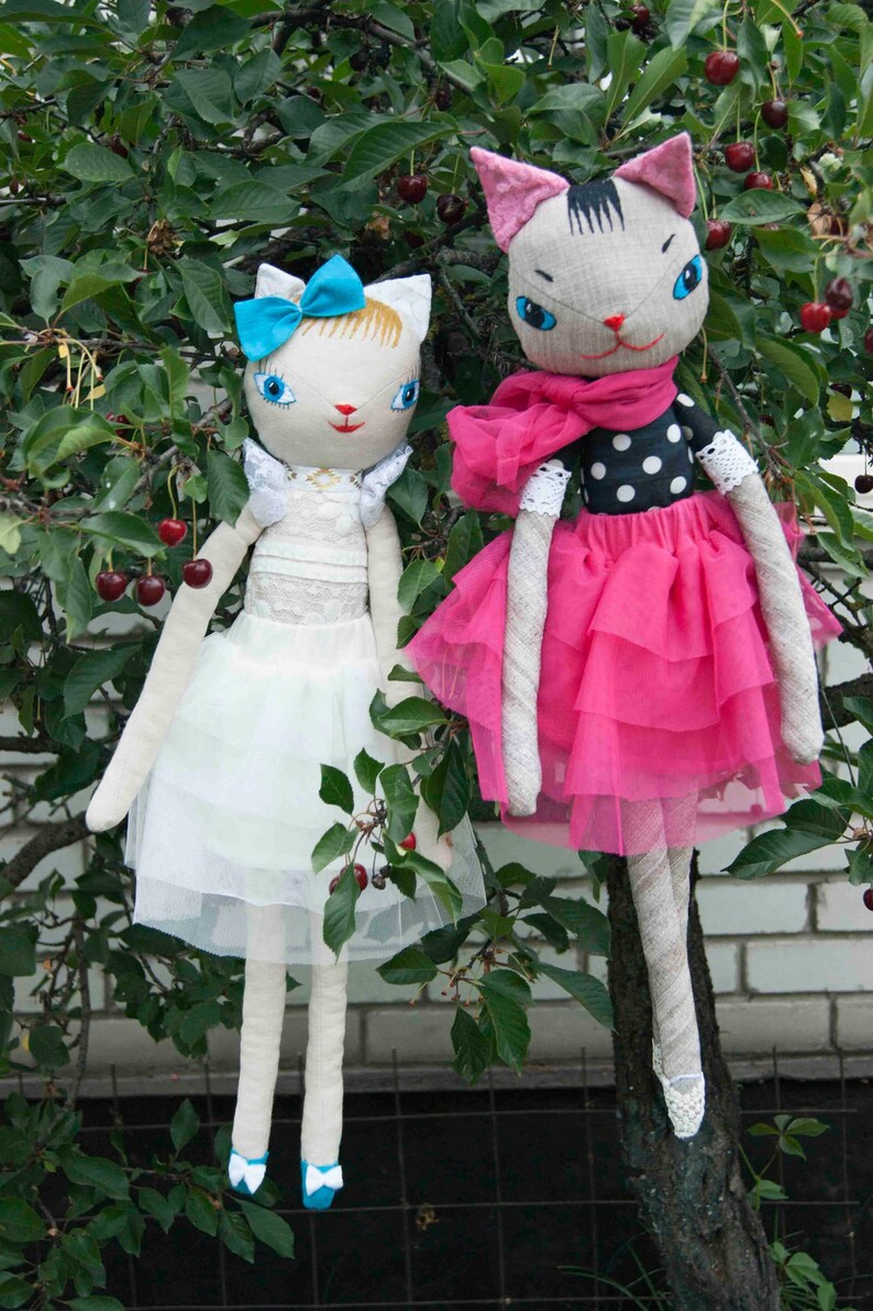Cat Doll cats Textile cat Cloth dollcat lover Love Etsy