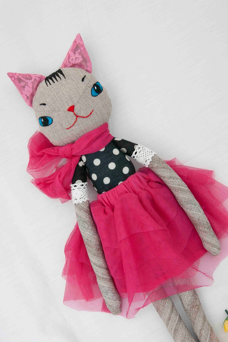 Doll Softcat Lover Love Cats Cat Rag Dollfabric Doll Art Etsy