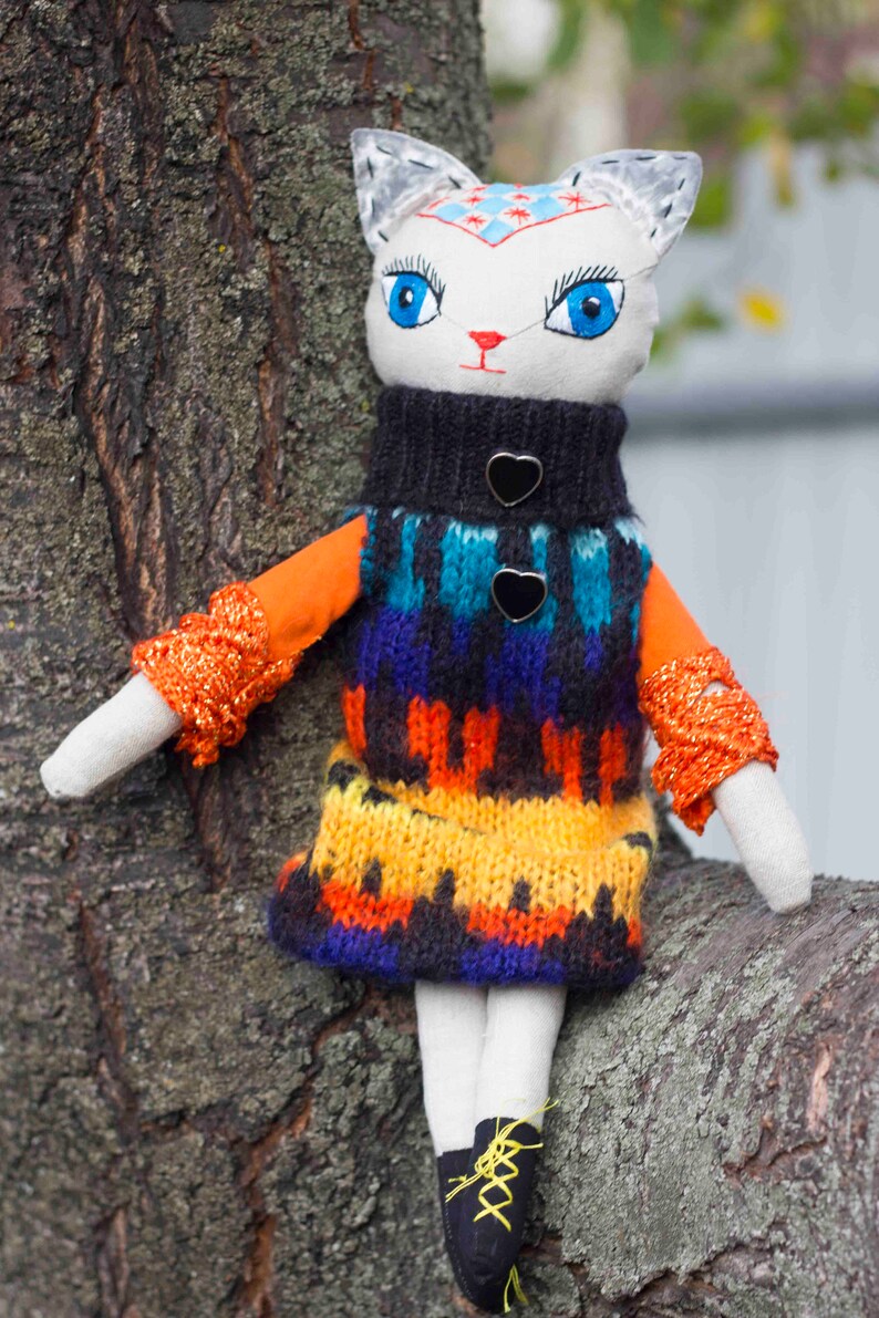 Cat Doll cats Textile cat Cloth dollcat lover Love Etsy