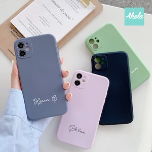 Cursive Font Ultra Thin Soft Protective Custom Name Silicone Phone Case iPhone 15 14 13 12 11 Pro Max XR Plus Mini X XS Max Trendy Cute