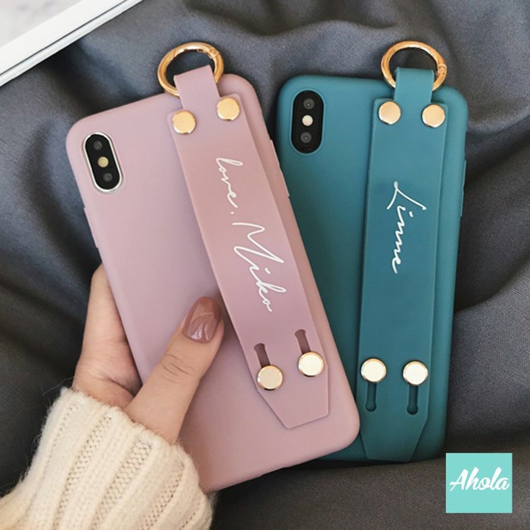 Elegant Soft TPU Phone Case With Handle in Matte Finish iPhone 14 13 12