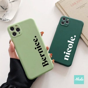 Serif Font Ultra Thin Soft Protective Custom Name Silicone Phone Case iPhone 15 14 13 12 11 Pro Max XR Plus Mini X XS Max Trendy Cute