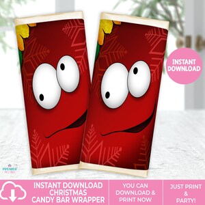 Instant Download Christmas Faces Candy Bar Wrapper_Ornament-CCBW003