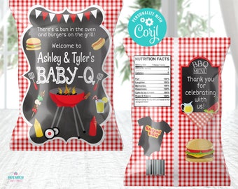 Editable Instant Access/Download BabyQ/BBQ Baby Shower Chip Bag BS016