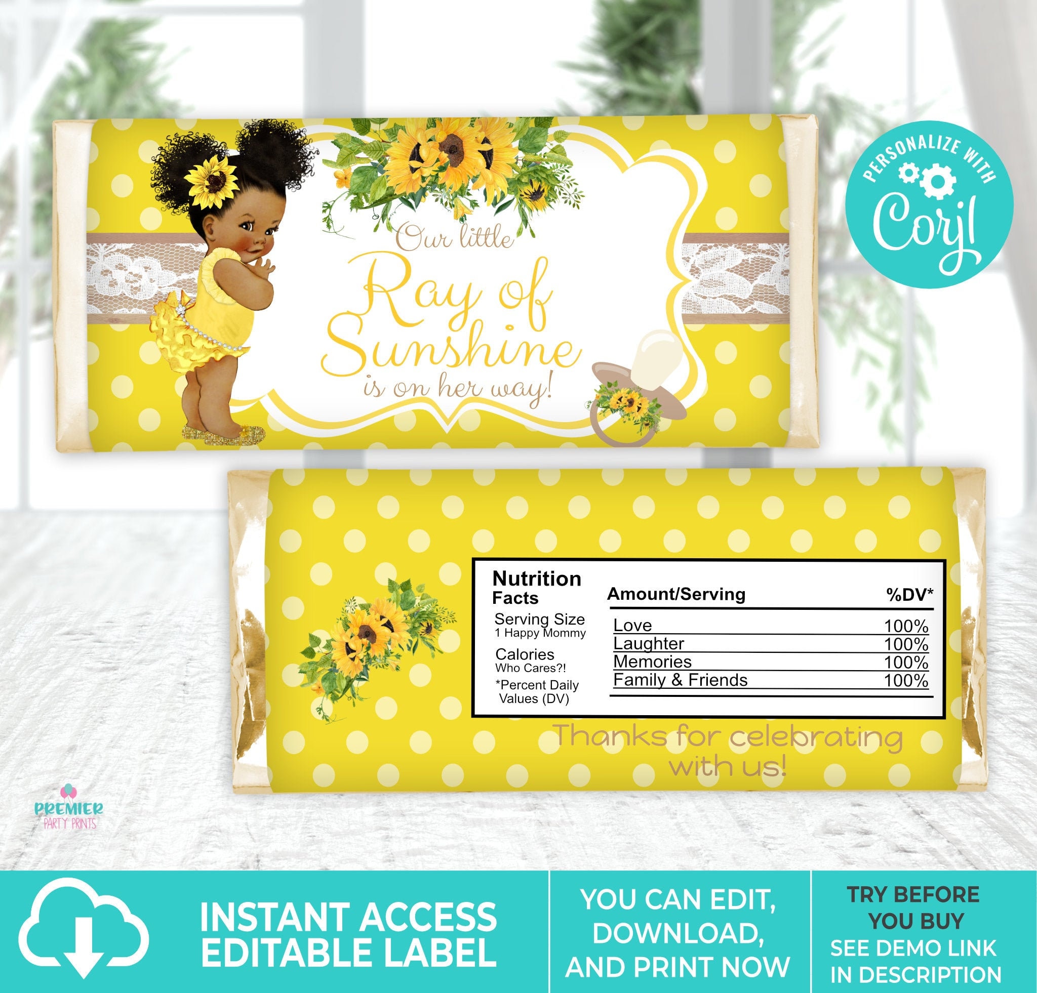 Editable Instant Access/download Little Sunshine Sunflower | Etsy