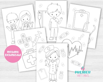 Instant Download Medical/Doctor/Nurse Coloring Pages-CP002
