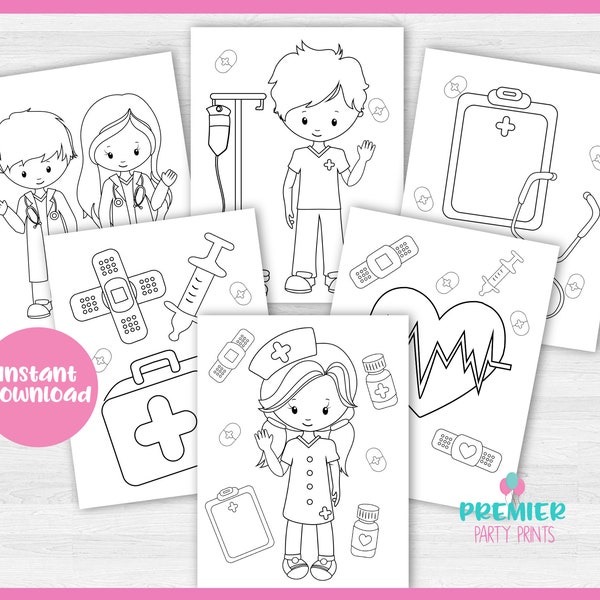 Instant Download Medical/Doctor/Nurse Coloring Pages-CP002