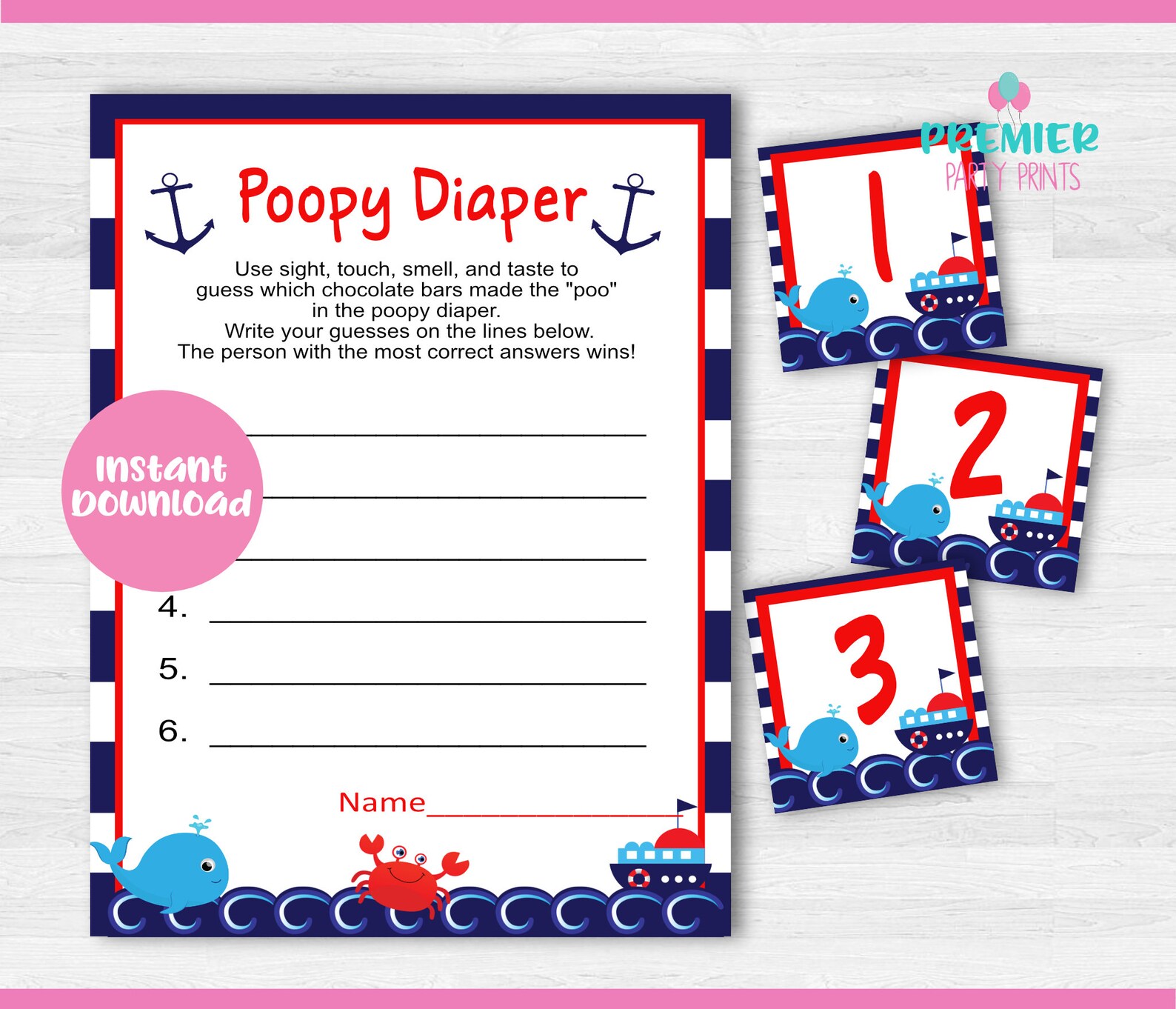 Instant Download Poopy Diaper Baby Shower Gamebs002 Etsy
