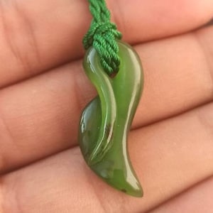 Handmade Nephrite Jade Amazing shape Carved pendant