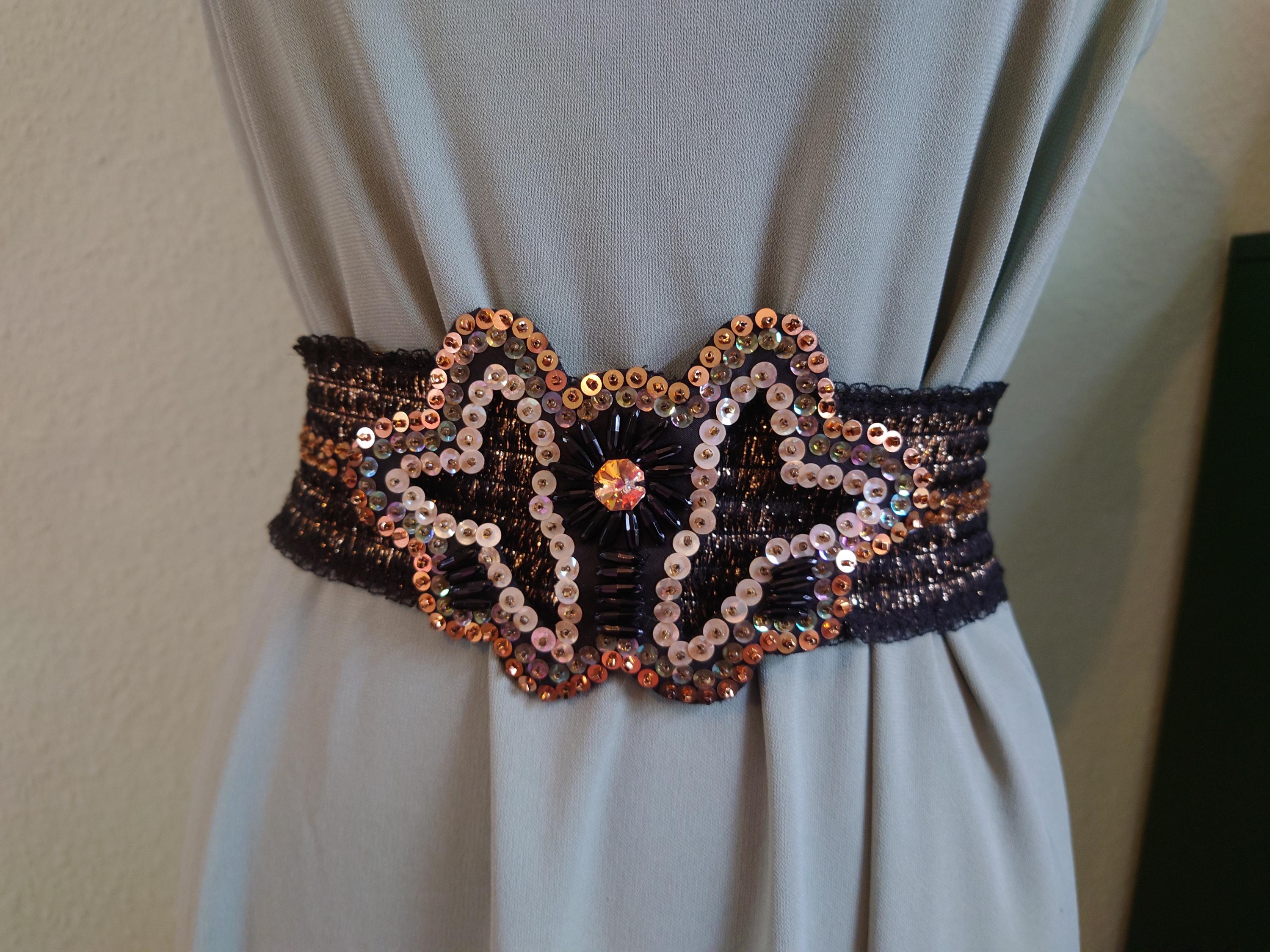 Vintage woven-like Sequins belt Women main image 3