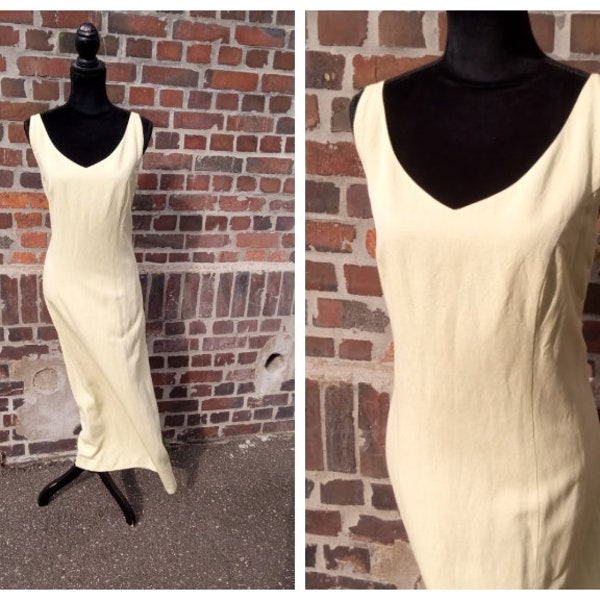 Vintage Leinenkleid pistazie 80s