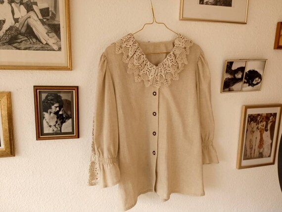 Vintage folklore blouse linen