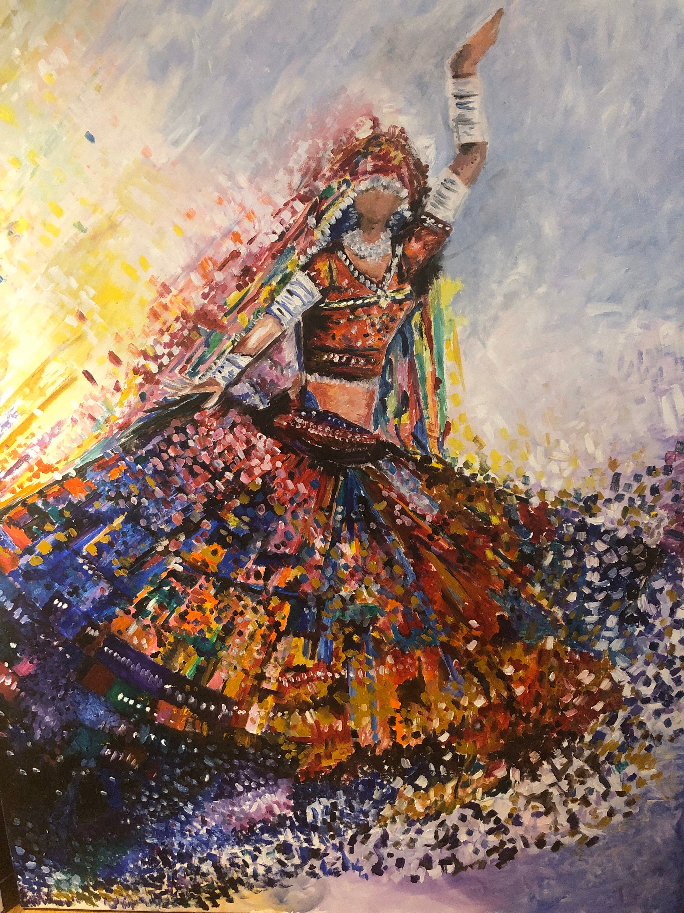 Rajasthani Dancing Girl Painting Pakistani Indian Dance - Etsy