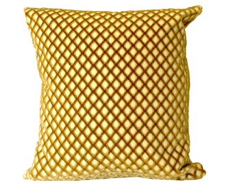 Velvet gold geometric design pillow cover, 16"X16", home decor, cushion cover