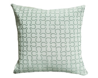 Geometric floral light blue pillow cover 20"X20", home decor,  pillow cushion