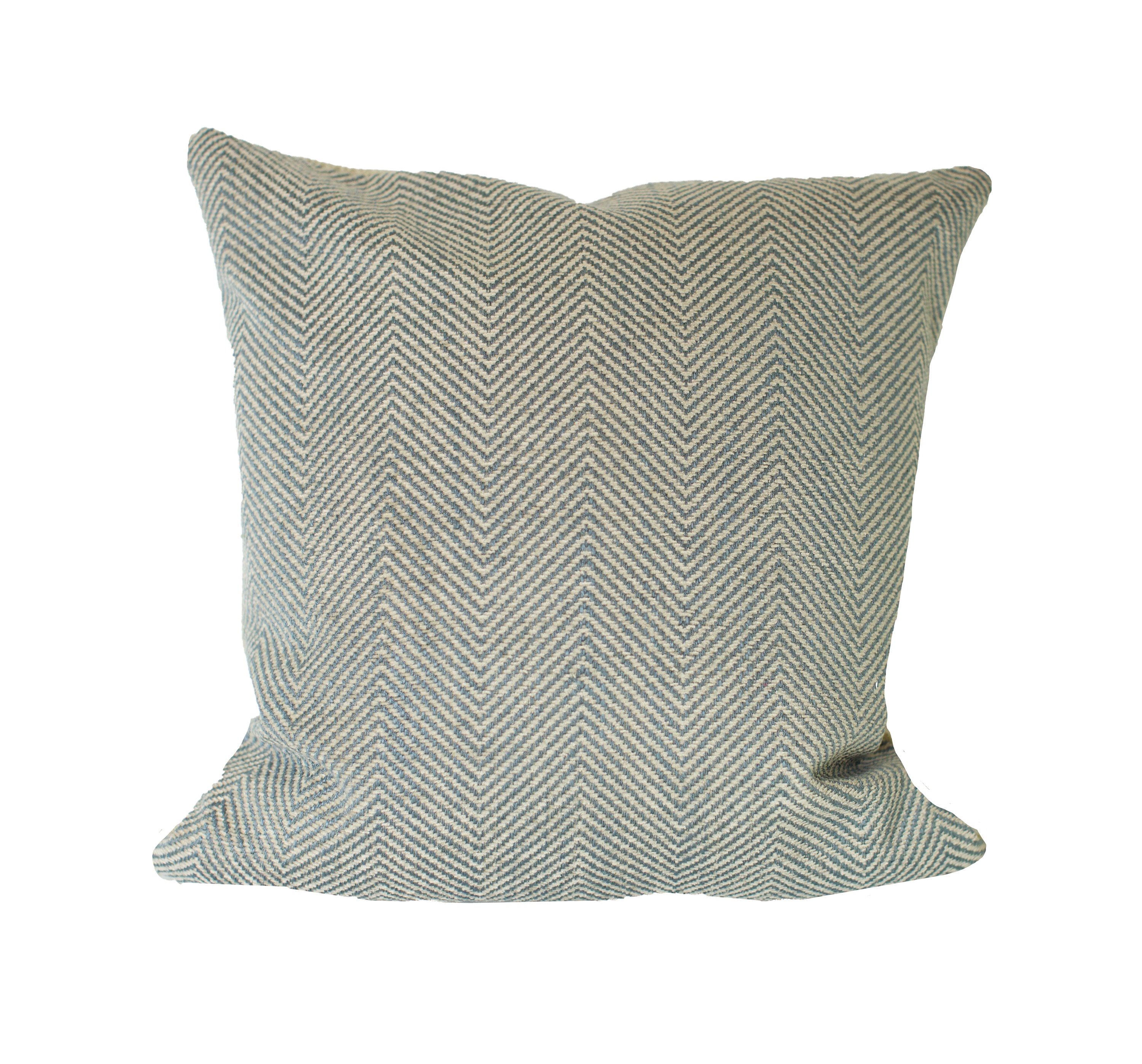 Chevron Patterned Heavy Weight Pillow Cover Cream and Blue Etsy New