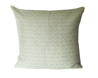 Geometric floral light blue and cream pillow cover, 20"X20", farmhouse decor