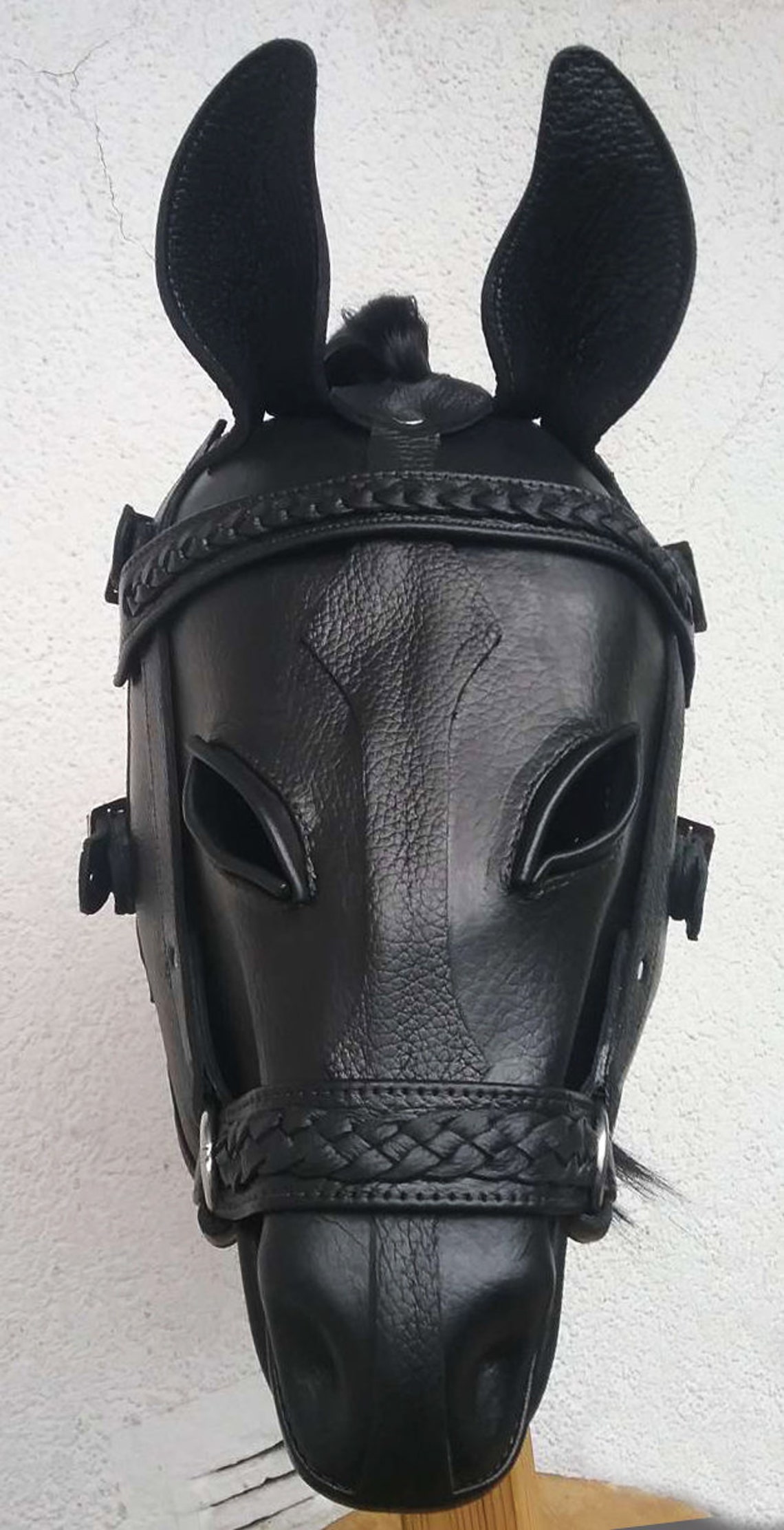 100% Кожаная Маска Маска Лошади Ручной Работы Анатомической Формы ...