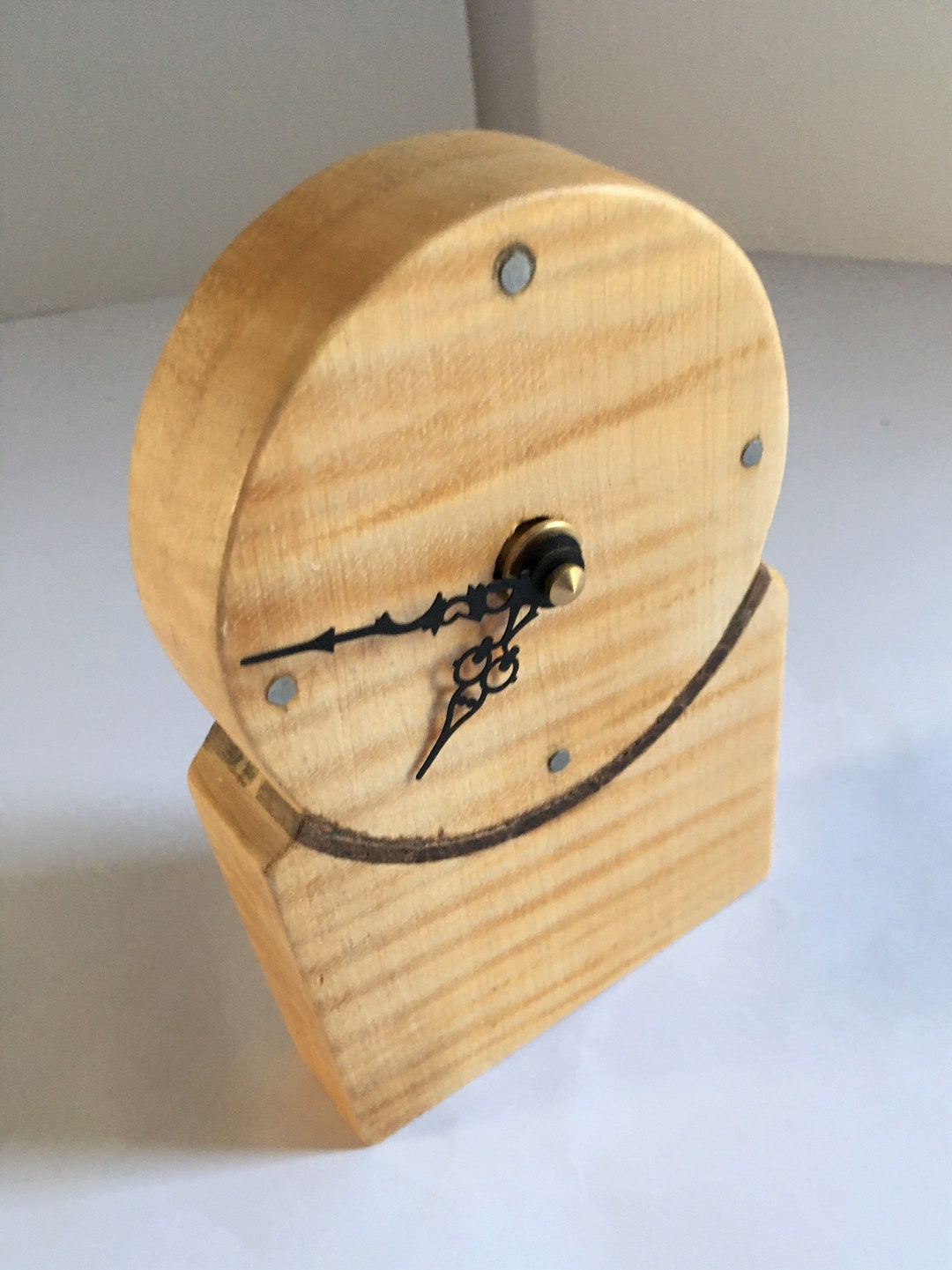 Small desk clock wenge wood table clock analog clock etsy