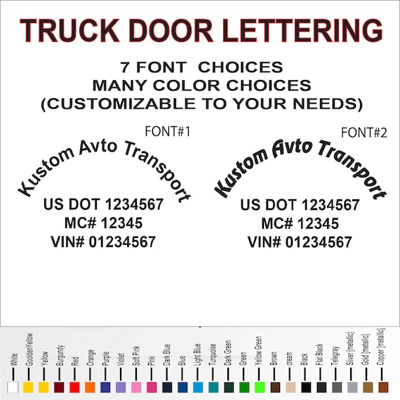 Business Truck Lettering Semi Truck Door Lettering Company Etsy