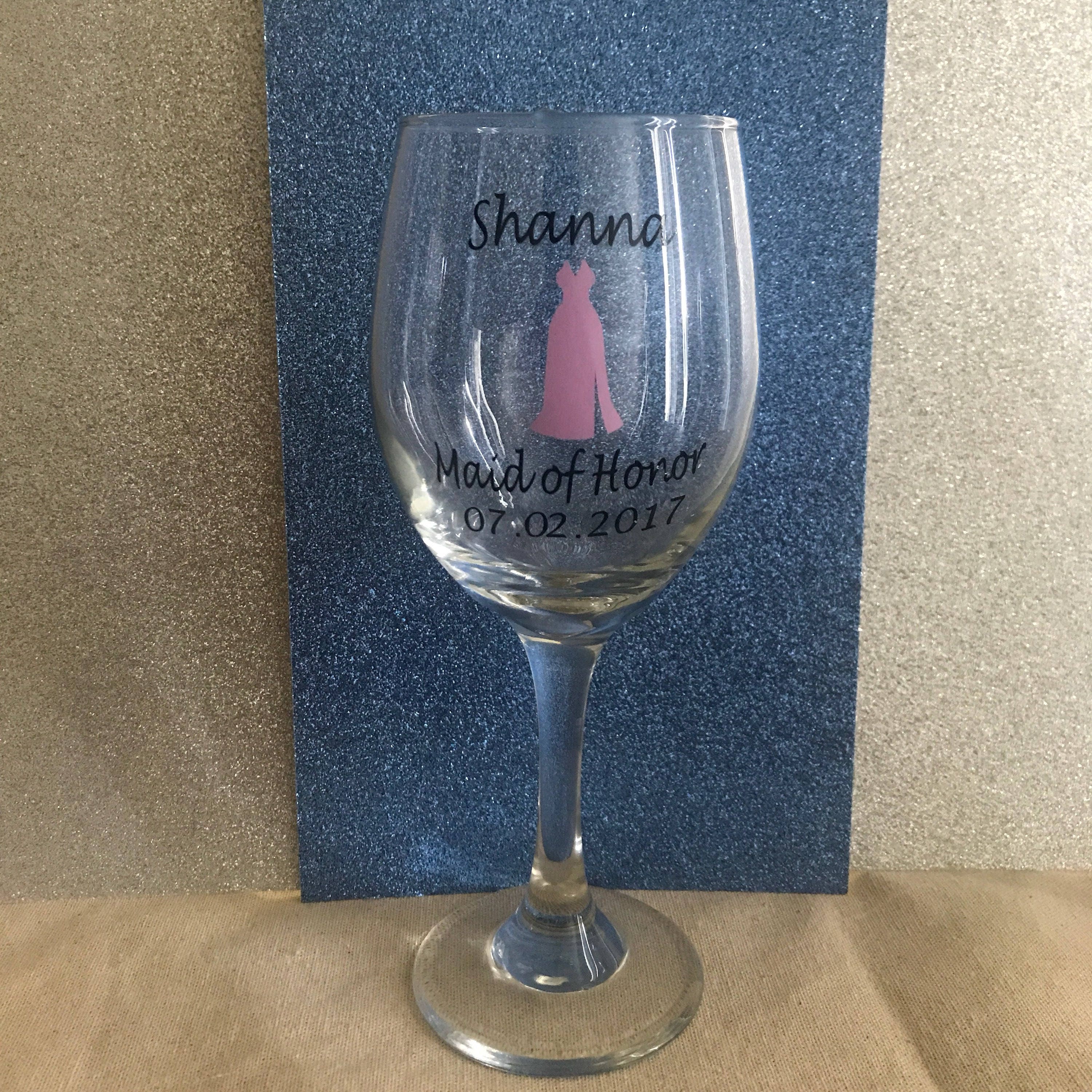 Bridesmaid Wine Glass Bridesmaid Gift Bride Wedding Etsy