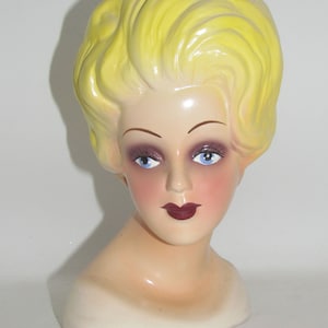 Unique Creations 8&quot; American Handmade Doll Bust Head Vase - NEW IN BOX
