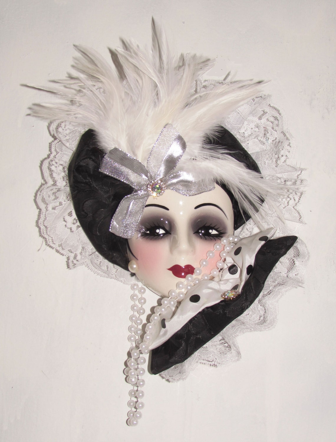 Unique Creations Art Deco Lady Face Mask Wall Hanging Decor Etsy