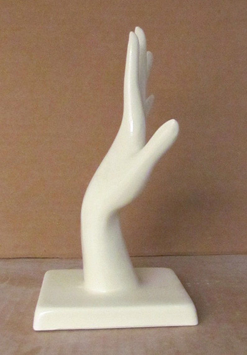 Ceramic Straight Up Hand for Jewelry display or wall hanging for scarf display.