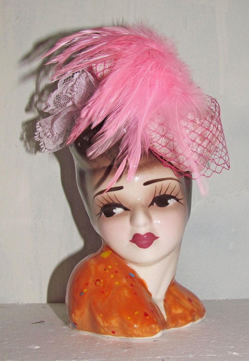 Unique Creations Small 8 Art Deco Lady Doll Bust Head Vase