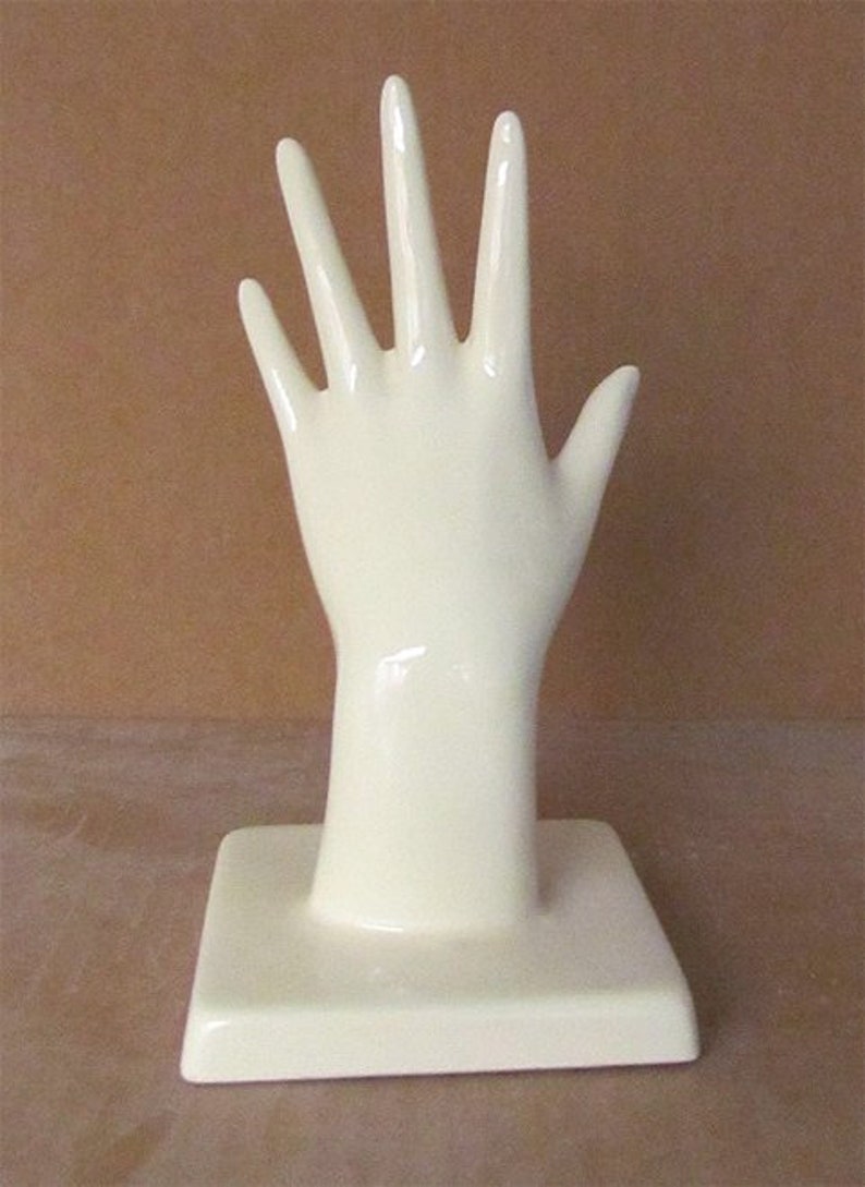 Ceramic Straight Up Hand for Jewelry display or wall hanging for scarf display.