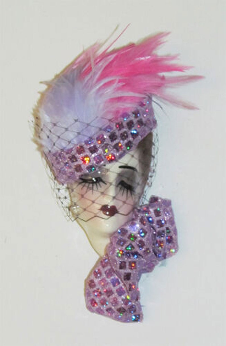 Unique Creations Small Art Deco Lady Face Mask Wall Hanging Etsy
