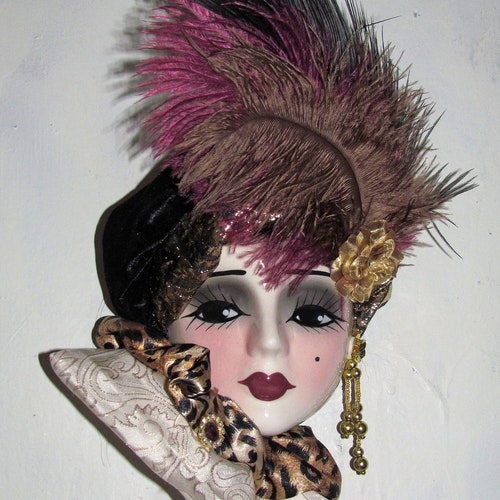 Unique Creations Small Art Deco Lady Face Mask Wall Art Wall Etsy