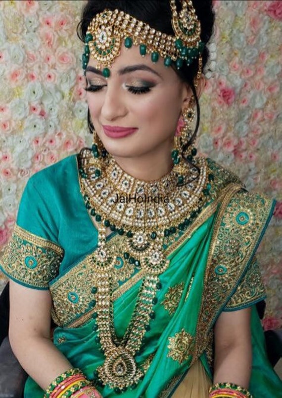 Green Bridal Jewellery Set Dulhan 