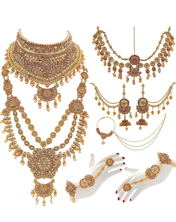 Schweres Braut Schmuckset Bollywood Schmuck Jodha Akbar - Etsy.de