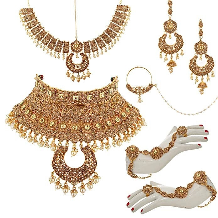 Bridal Golden Jewellery Set for Wedding 