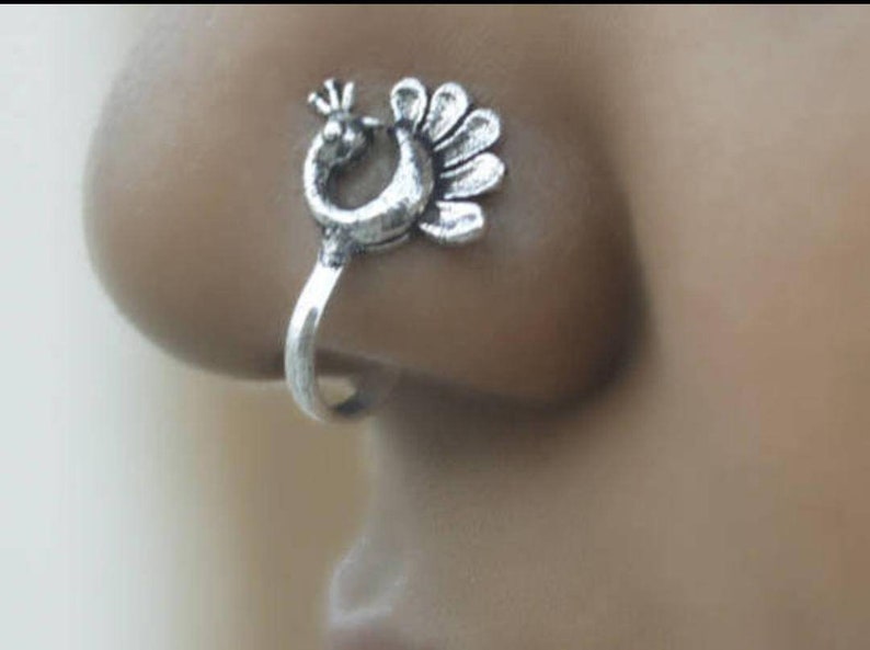Non Pierced Peacock Nose Ring Boho Jewelry