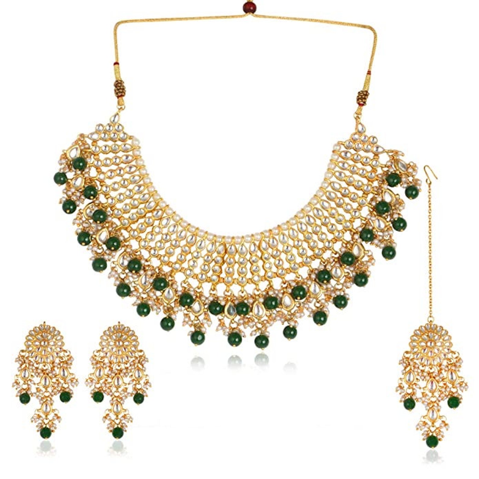 Sabyasachi Inspired Green Necklace Set Dark Green Padmavat - Etsy