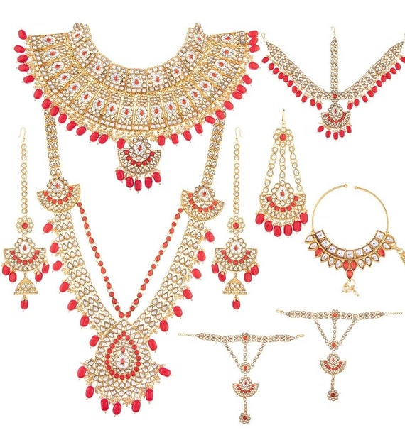 Red Bridal Jewellery Set Dulhan 