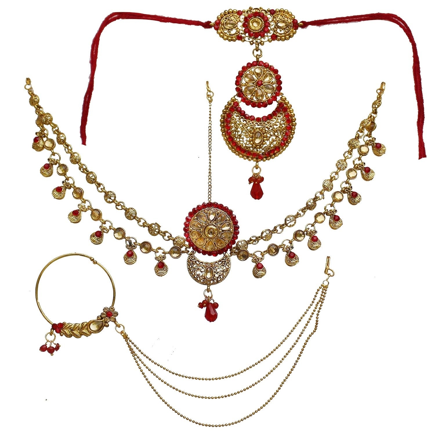 Full Bridal Jewellery Set Bollywood Jewelry Necklace - Etsy