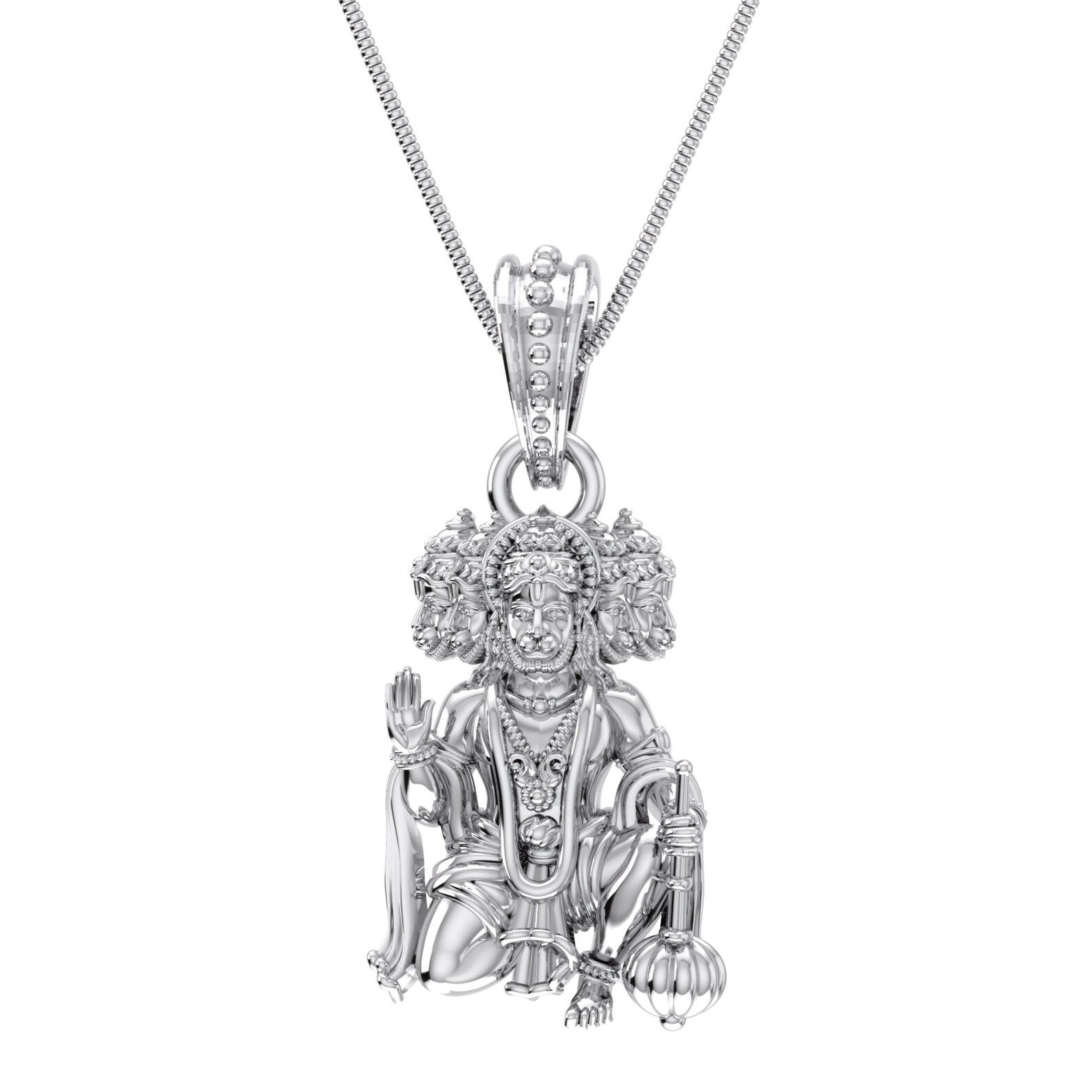 Panchmukhi Hanuman Sterling Silver Pendant Jai Hanuman Etsy