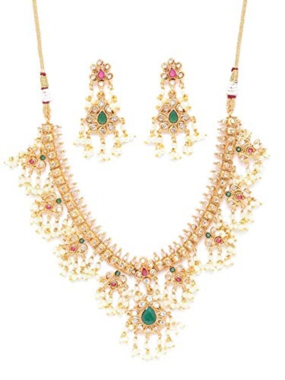 South Indian Guttapusalu Necklace Set 