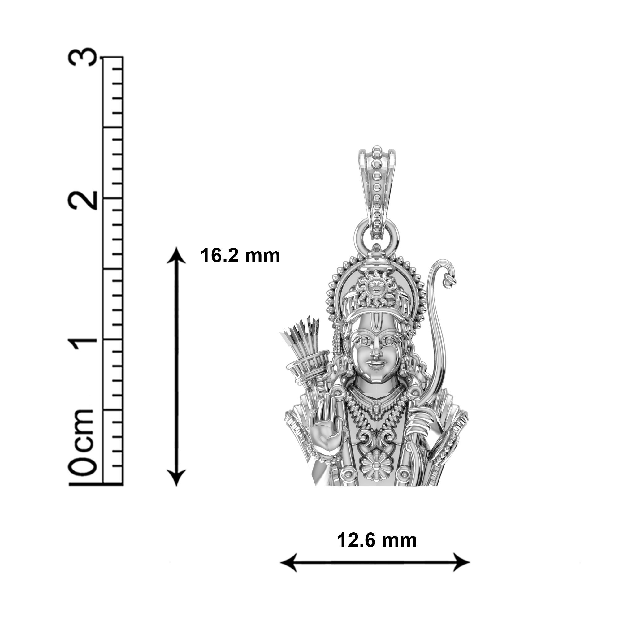 Indian Spiritual Jewellery Shree Ram Sterling Silver Pendant Lord Rama Pendant Jai Shree Ram Jewellery Rama Locket For Men And Women