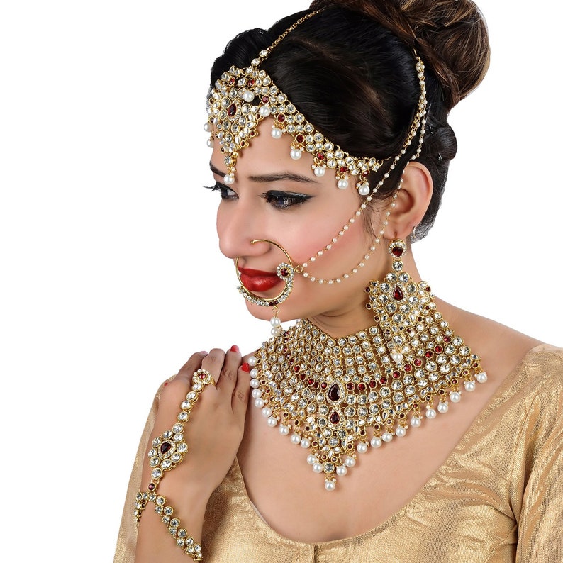 Jewelry Bridal Dulhan Wedding Jewellery Set Bollywood Etsy